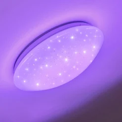 Plafonnier Norton Star Led Blanc, 1 Lumiere, Telecommandes, Changeur De Couleurs