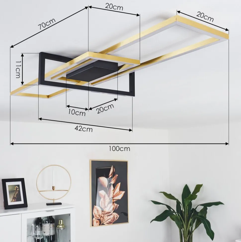 Plafonnier Omega Led Noir, 1 Lumiere