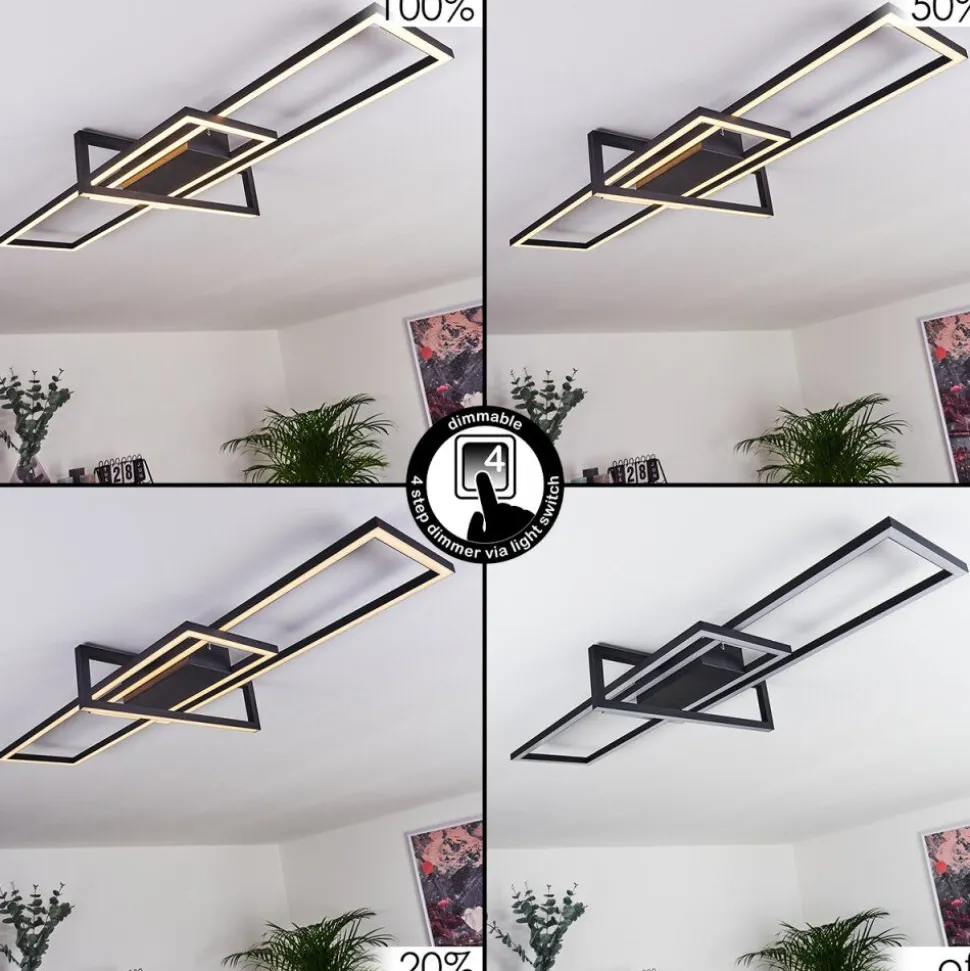 Plafonnier Omega Led Noir, 1 Lumiere
