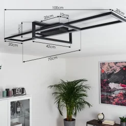 Plafonnier Omega Led Noir, 1 Lumiere