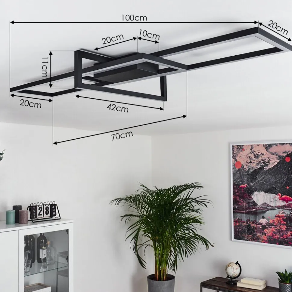 Plafonnier Omega Led Noir, 1 Lumiere