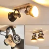 Plafonnier Orny Anthracite, Bois Clair, 2 Lumieres