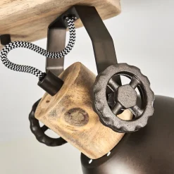 Plafonnier Orny Anthracite, Bois Clair, 2 Lumieres