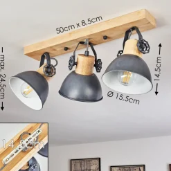Plafonnier Orny Bois Clair, 3 Lumieres