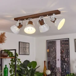 Plafonnier Orny Bois Fonce, 4 Lumieres