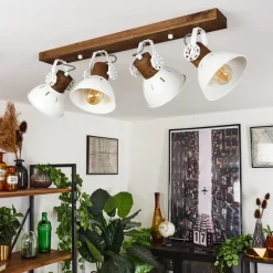 Plafonnier Orny Bois Fonce, 4 Lumieres
