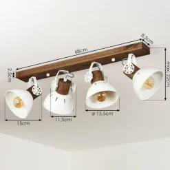 Plafonnier Orny Bois Fonce, 4 Lumieres