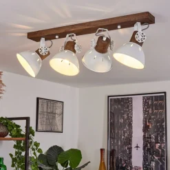Plafonnier Orny Bois Fonce, 4 Lumieres