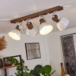 Plafonnier Orny Bois Fonce, 4 Lumieres
