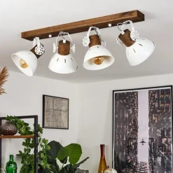 Plafonnier Orny Bois Fonce, 4 Lumieres