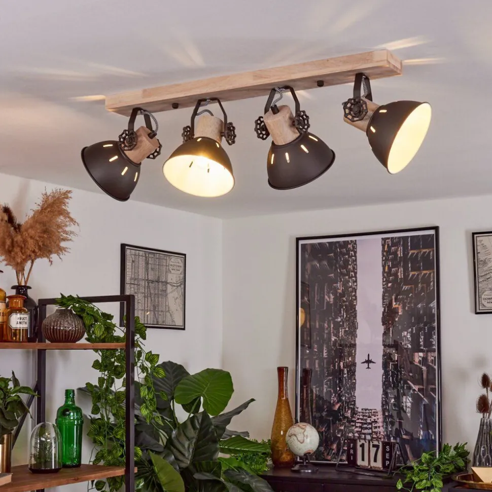 Plafonnier Orny Brun, 4 Lumieres