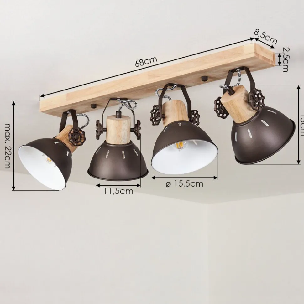 Plafonnier Orny Brun, 4 Lumieres