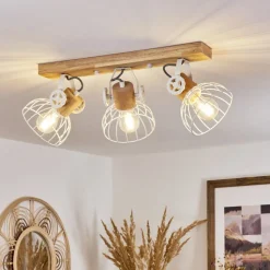 Plafonnier Orny Ecru, Blanc, 3 Lumieres