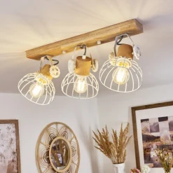 Plafonnier Orny Ecru, Blanc, 3 Lumieres