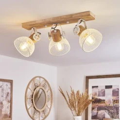 Plafonnier Orny Ecru, Blanc, 3 Lumieres