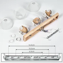 Plafonnier Orny Ecru, Blanc, 3 Lumieres
