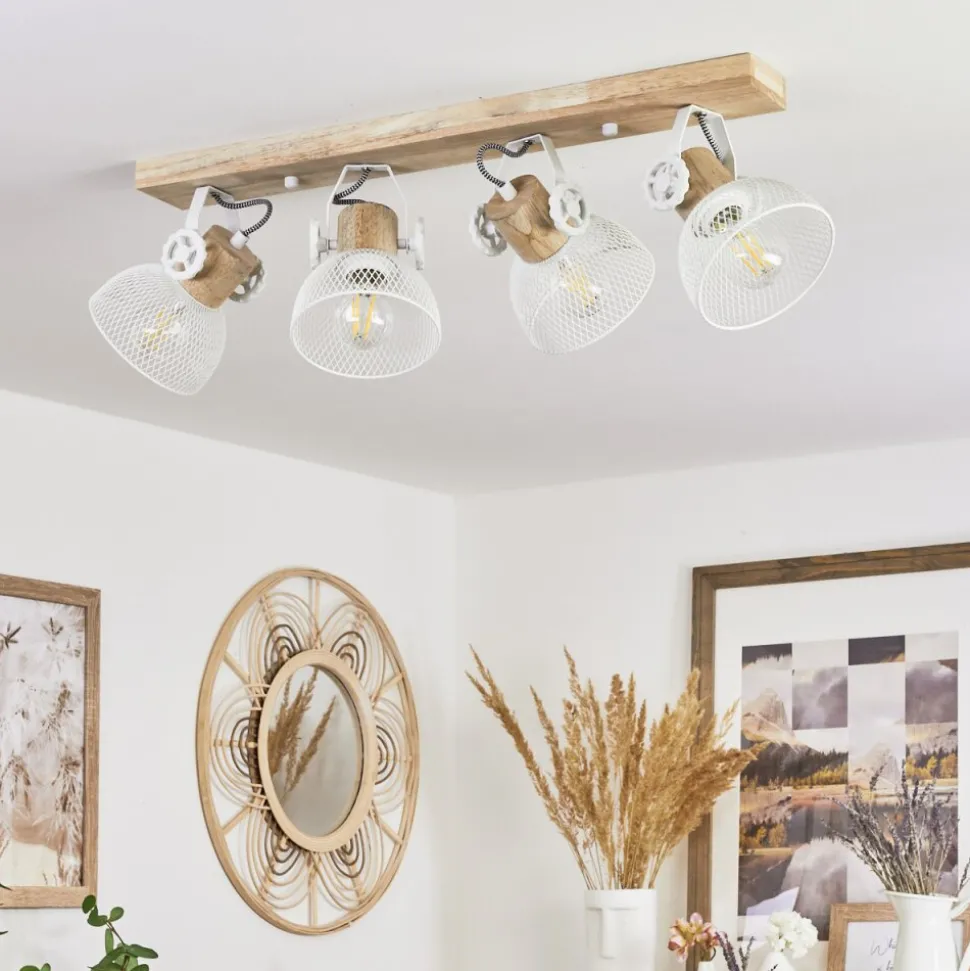 Plafonnier Orny Ecru, Blanc, 4 Lumieres
