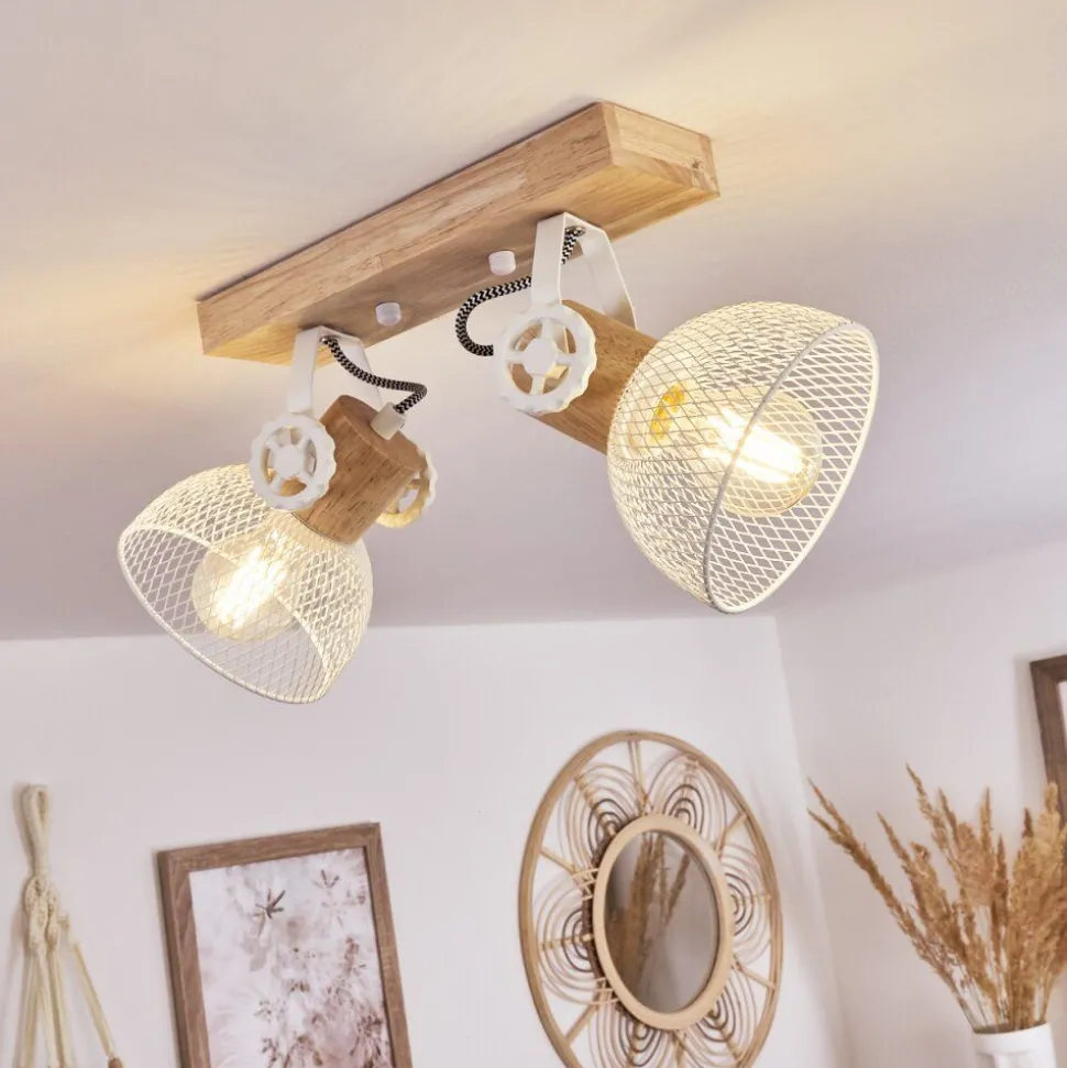 Plafonnier Orny Ecru, Blanc, 2 Lumieres