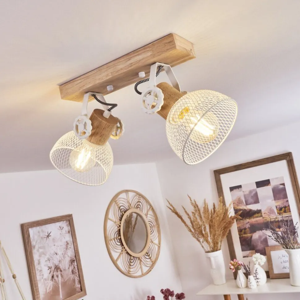 Plafonnier Orny Ecru, Blanc, 2 Lumieres