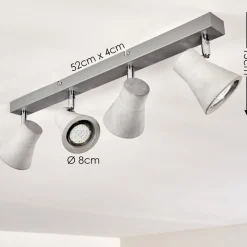 Plafonnier Osco Led Gris, 4 Lumieres