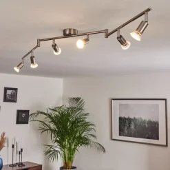 Plafonnier Oula Led Nickel Mat, 6 Lumieres