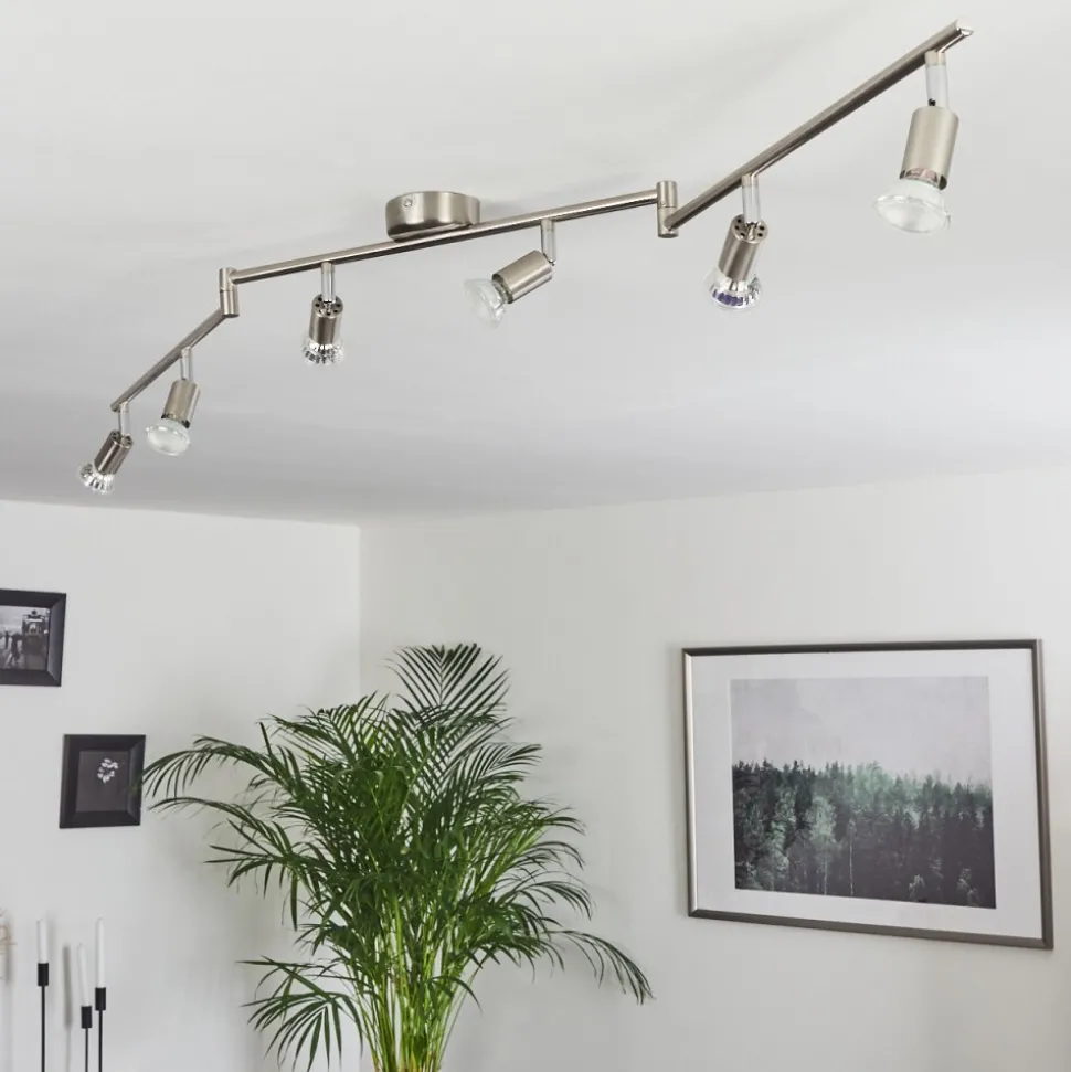Plafonnier Oula Led Nickel Mat, 6 Lumieres