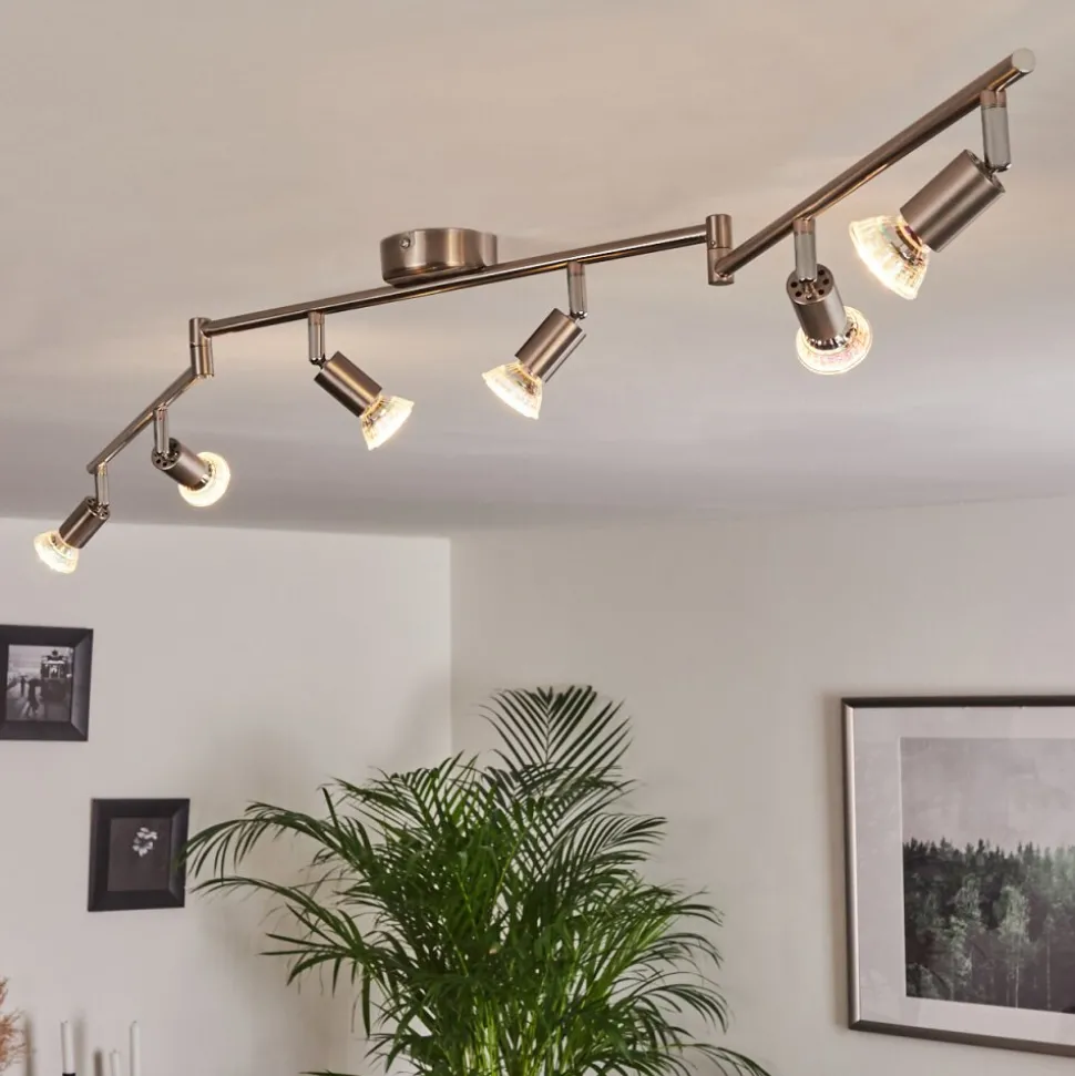 Plafonnier Oula Led Nickel Mat, 6 Lumieres