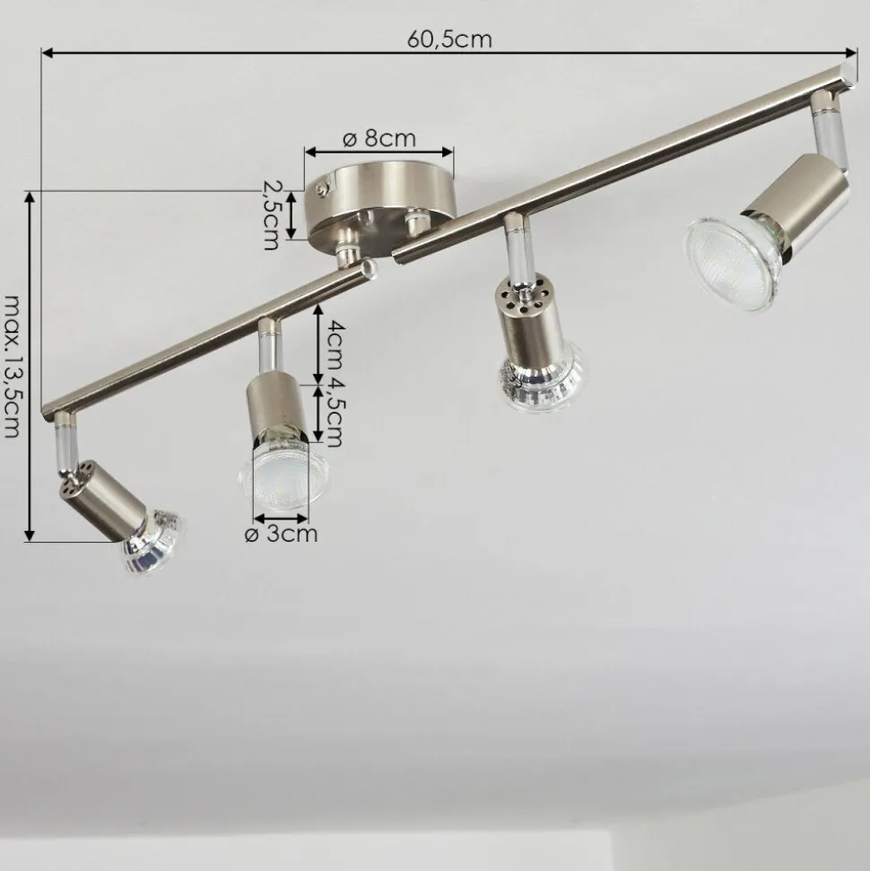 Plafonnier Oula Led Nickel Mat, 4 Lumieres