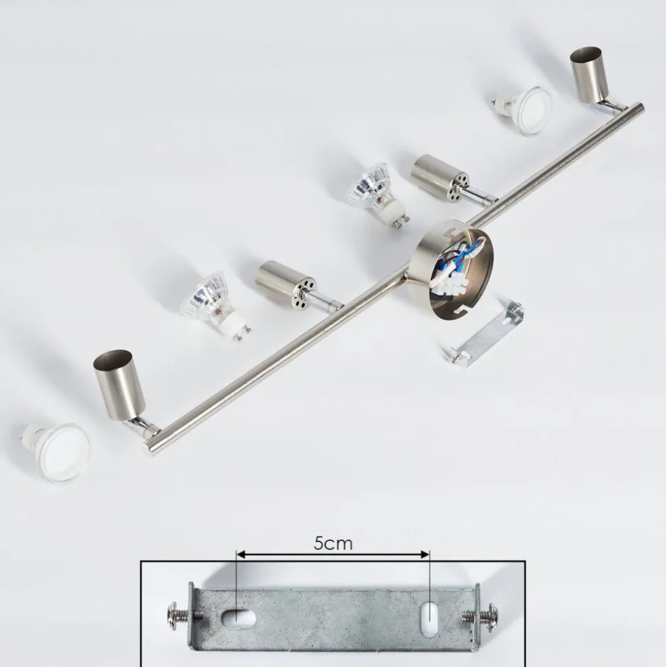 Plafonnier Oula Led Nickel Mat, 4 Lumieres
