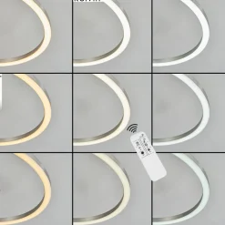 Plafonnier Ovasta Led Nickel Mat, 1 Lumiere, Telecommandes