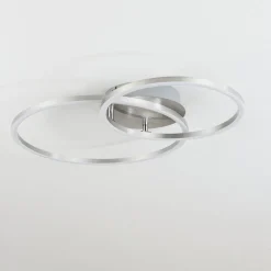 Plafonnier Ovasta Led Nickel Mat, 1 Lumiere, Telecommandes