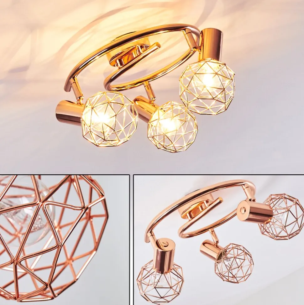 Plafonnier Palmira Cuivre, 3 Lumieres