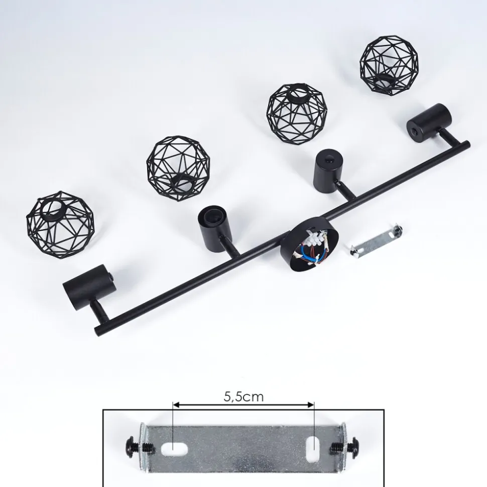 Plafonnier Palmira Noir, 4 Lumieres