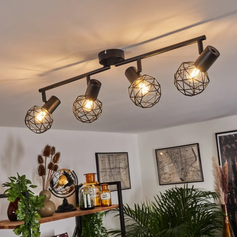 Plafonnier Palmira Noir, 4 Lumieres