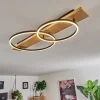 Plafonnier Pompu Led Bois Clair, Noir, 2 Lumieres