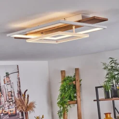 Plafonnier Pompu Led Ecru, Blanc, 1 Lumiere