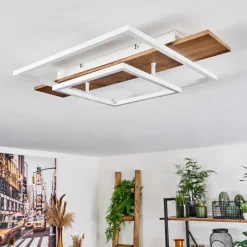 Plafonnier Pompu Led Ecru, Blanc, 1 Lumiere