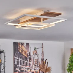 Plafonnier Pompu Led Ecru, Blanc, 1 Lumiere