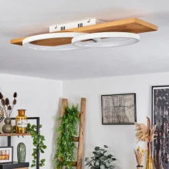 Plafonnier Pompu Led Ecru, Blanc, 1 Lumiere