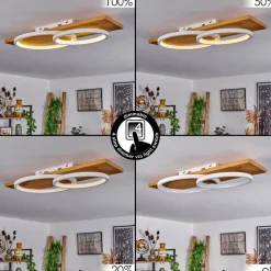 Plafonnier Pompu Led Ecru, Blanc, 1 Lumiere