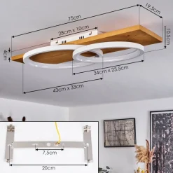 Plafonnier Pompu Led Ecru, Blanc, 1 Lumiere