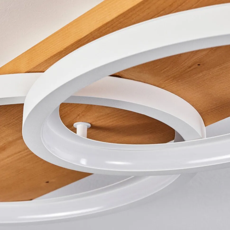 Plafonnier Pompu Led Ecru, Blanc, 1 Lumiere