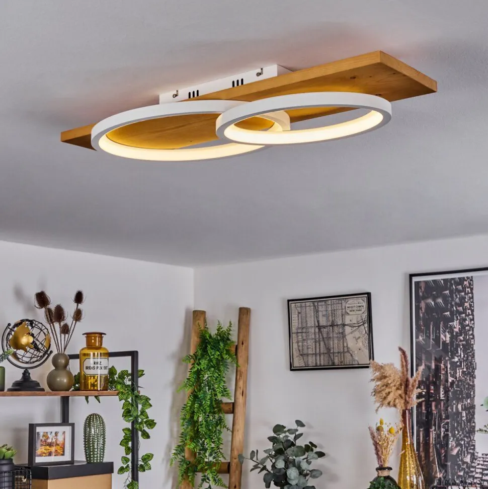 Plafonnier Pompu Led Ecru, Blanc, 1 Lumiere