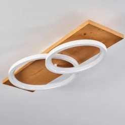 Plafonnier Pompu Led Ecru, Blanc, 1 Lumiere