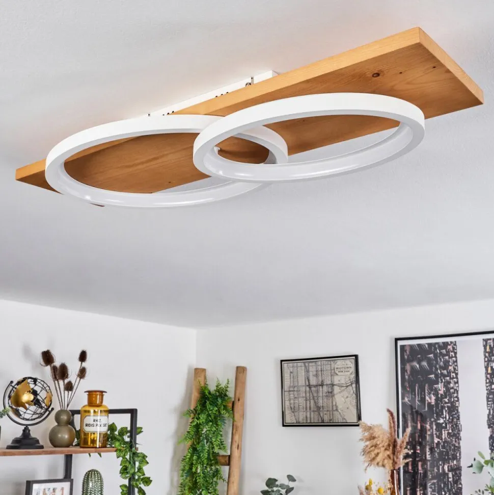 Plafonnier Pompu Led Ecru, Blanc, 1 Lumiere