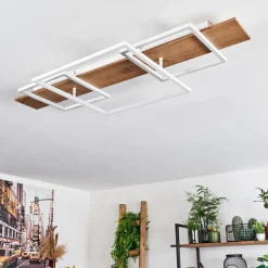 Plafonnier Pompu Led Ecru, Blanc, 1 Lumiere