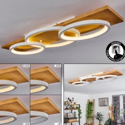 Plafonnier Pompu Led Ecru, Blanc, 1 Lumiere