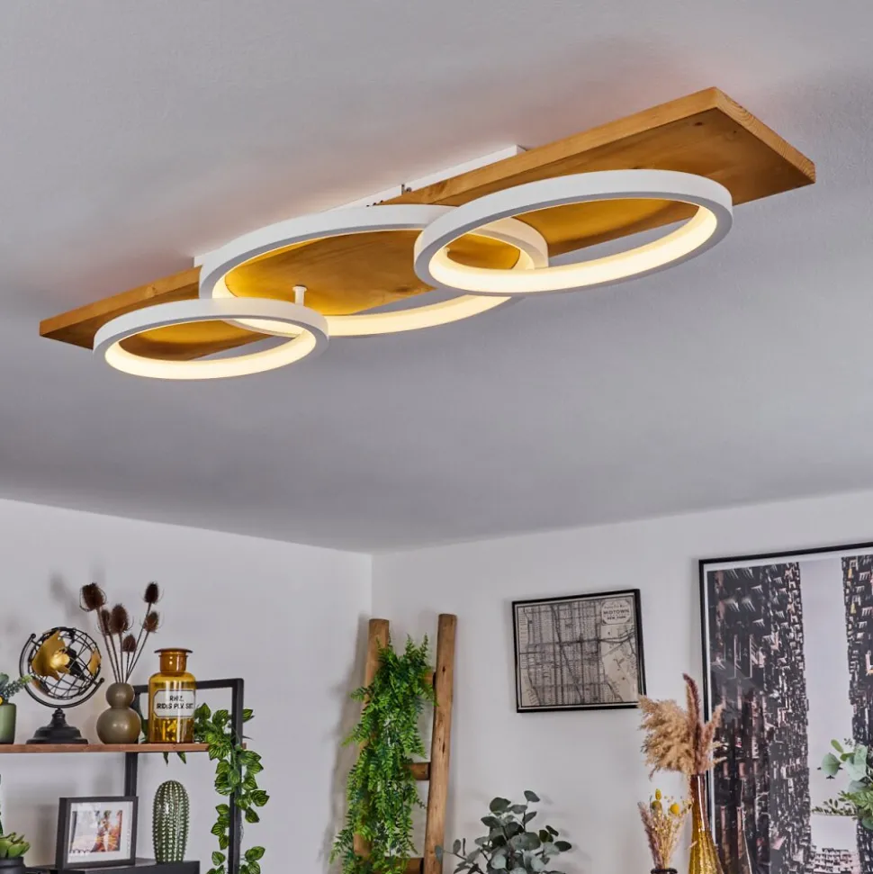 Plafonnier Pompu Led Ecru, Blanc, 1 Lumiere