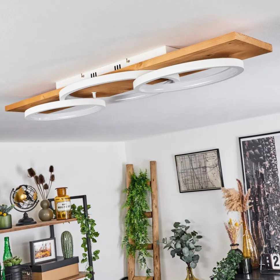 Plafonnier Pompu Led Ecru, Blanc, 1 Lumiere
