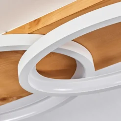 Plafonnier Pompu Led Ecru, Blanc, 1 Lumiere